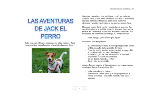 CUENTO: LAS AVENTURAS DE JACK EL PERRO (PALOMA VANDEN EYNDE GIL) 5º PRIMARIA