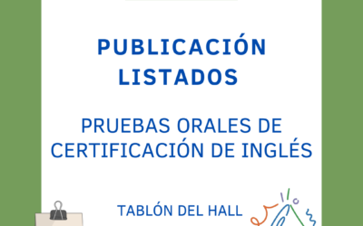 PRUEBAS ORALES DE CERTIFICACIÓN DE INGLÉS
